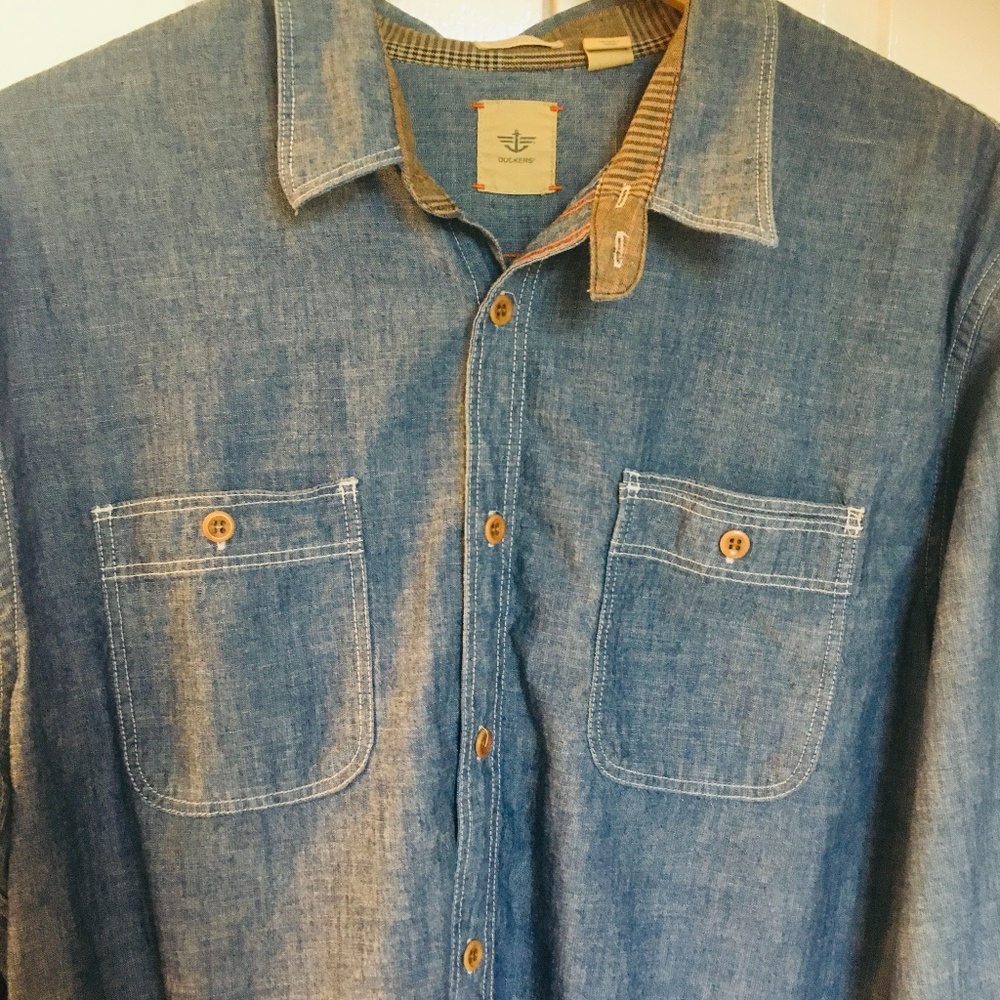 Men's Docker's Chambray Long Sleeve Shirt - Size L